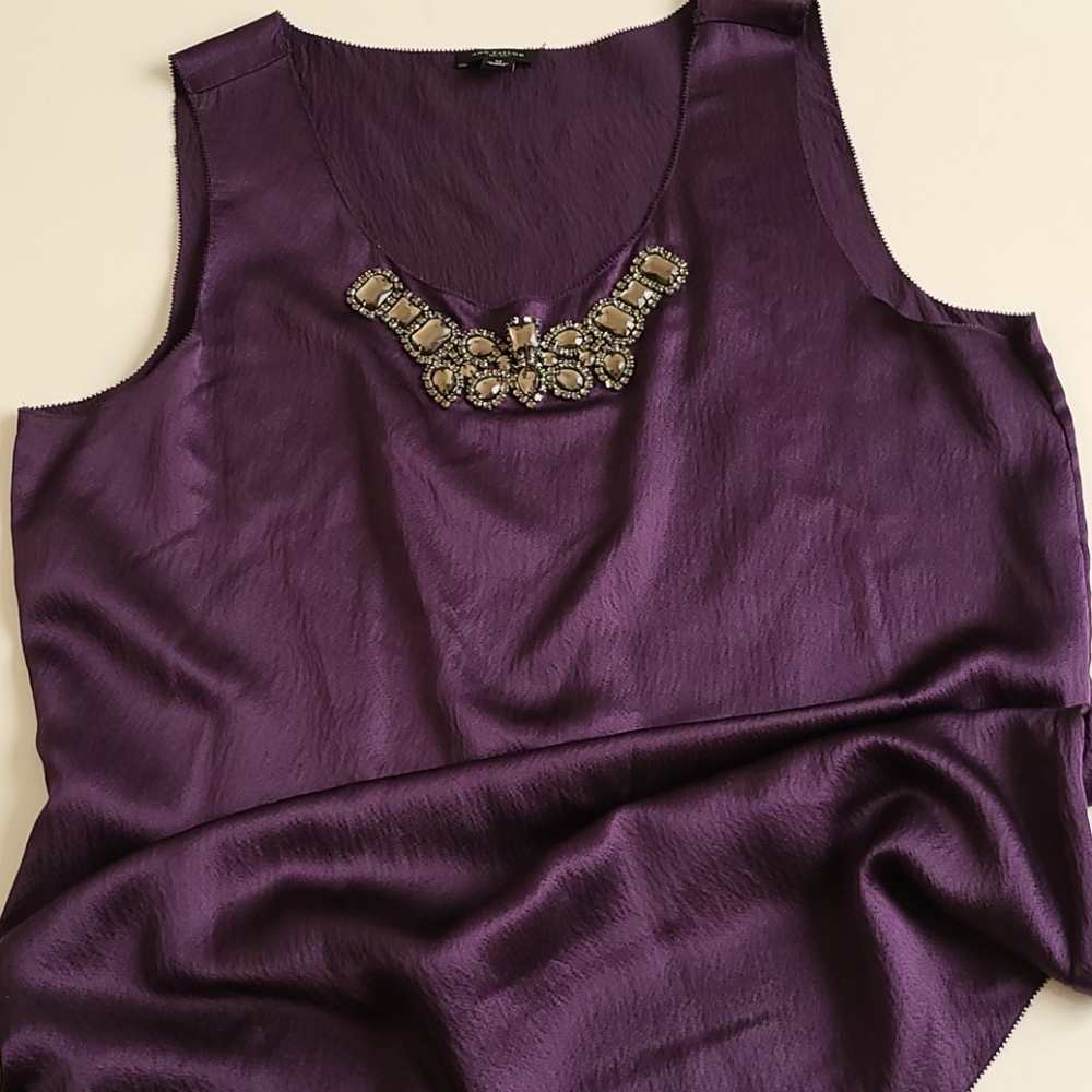 Ann Taylor Jeweled Silk Top